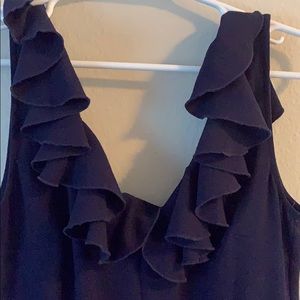 Wayf Jumpsuit Navy Blue/ Neck flourish design